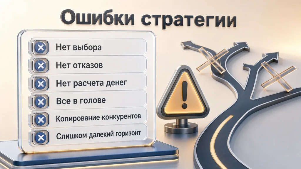 ошибки при разработке бизнес стратегии