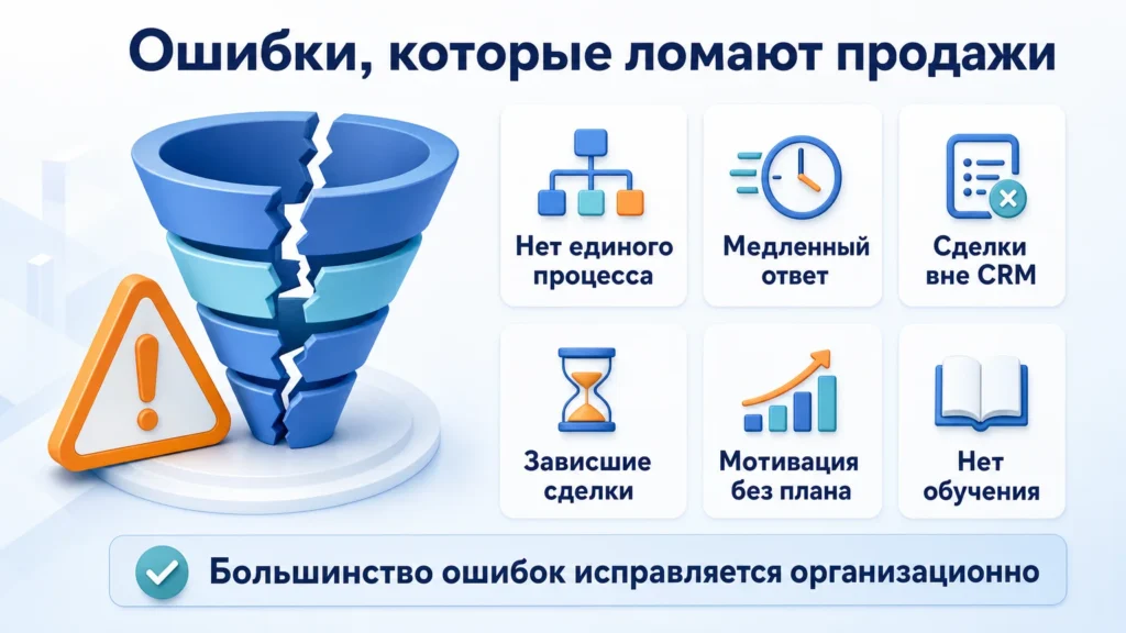 ошибки управления продажами